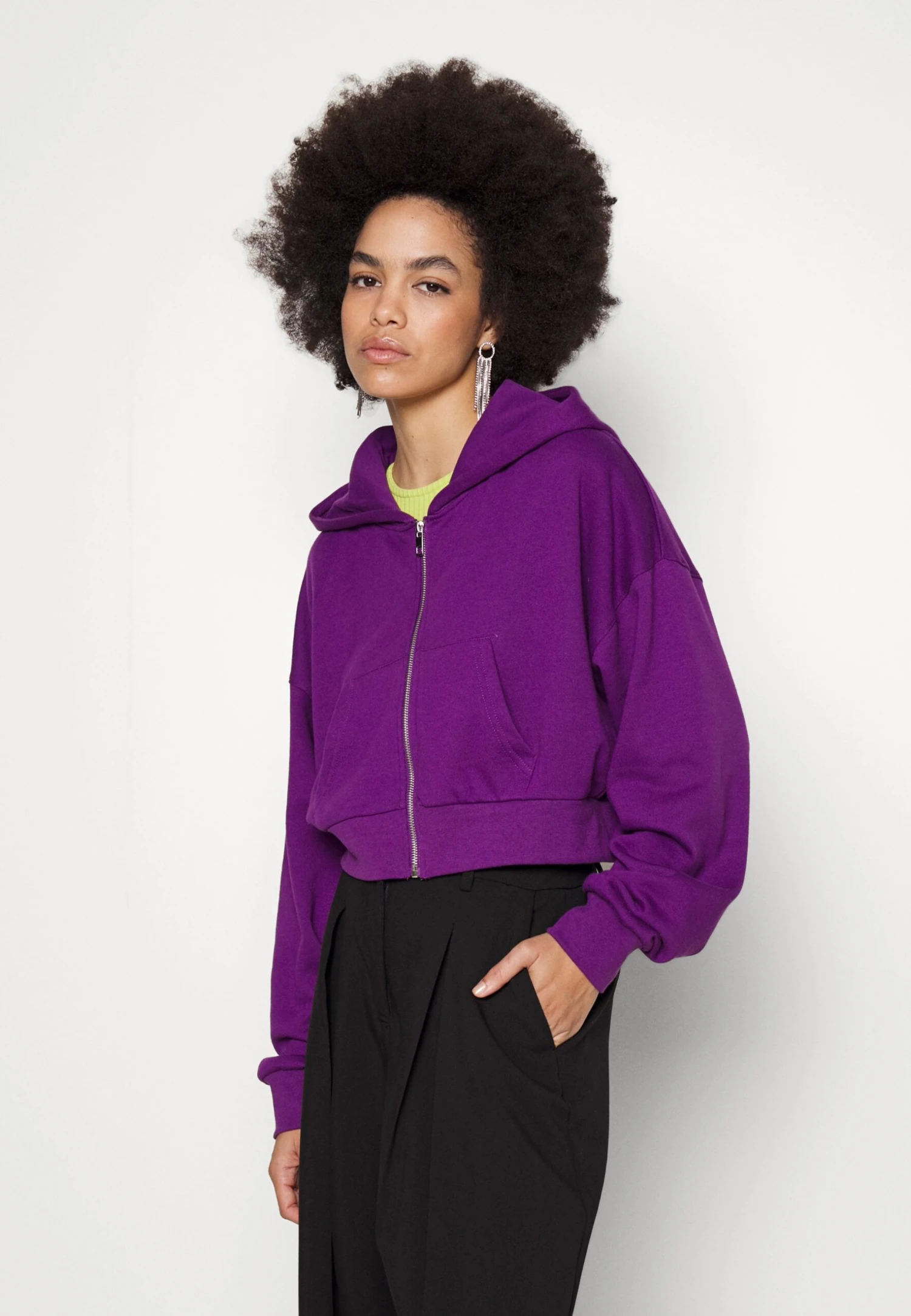 Even&Odd Sweat Zippé - Dark Purple 1 Even&Odd Sweat Zippé - Dark Purple