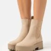 Bottines À Plateau - Beige