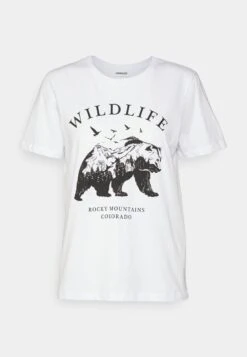 Even&Odd Hattie Printed Wildlife Bear - T-Shirt Basique - White -Magasin De Vêtements De Mode Even&Odd 1605ad0a7fae4b07a37ea98919388679 scaled