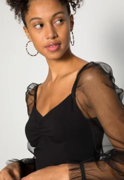 Even&Odd Long Puff Sleeves Rushing Bodycon Dress - Robe De Soirée - Black -Magasin De Vêtements De Mode Even&Odd 2113c43a644a4d11a7f109a500a5177d scaled