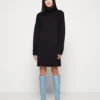 Even&Odd Rollkragen Mini Basic Strickkleid - Robe Pull - Black