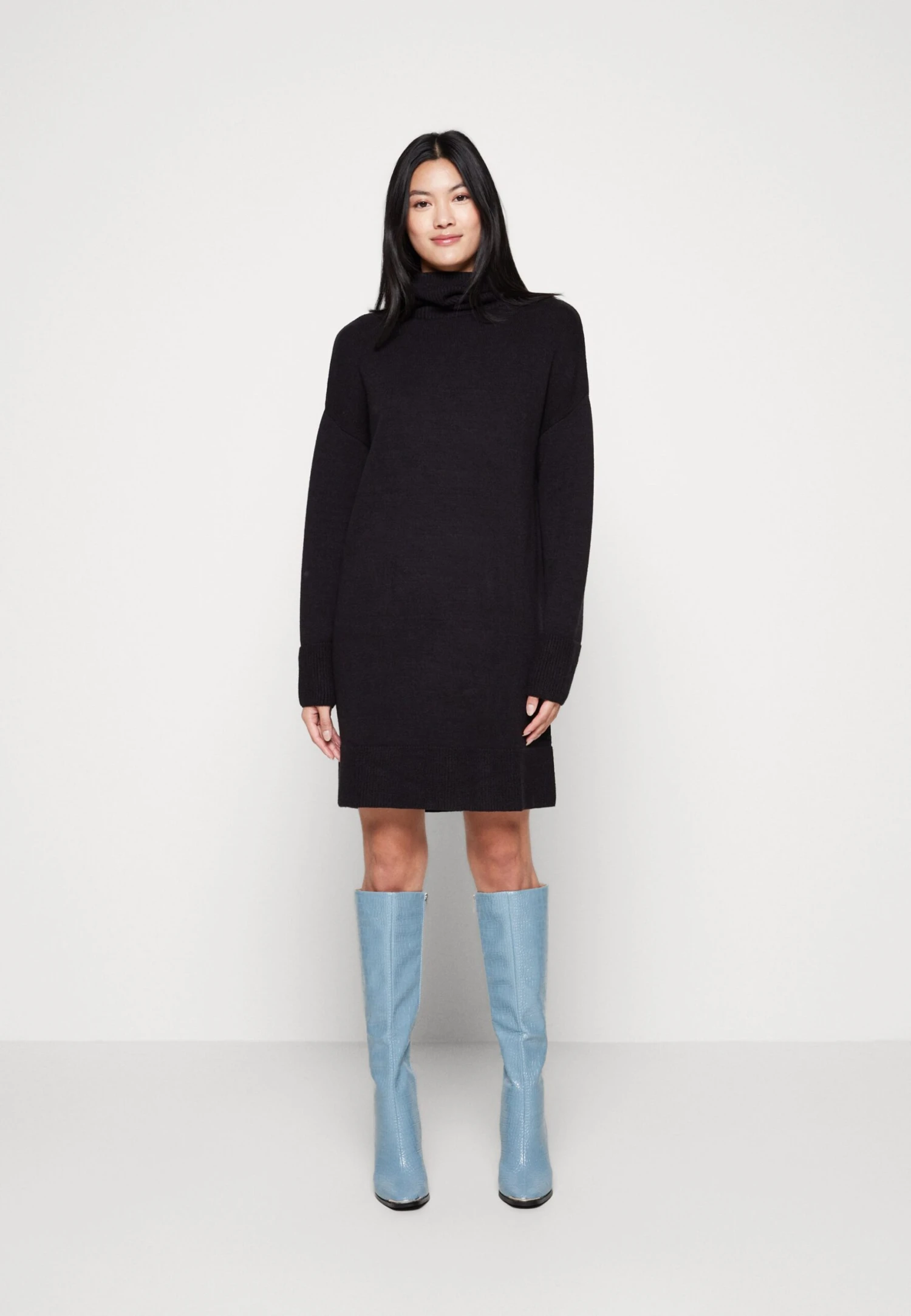 Even&Odd Rollkragen Mini Basic Strickkleid - Robe Pull - Black 1 Even&Odd Rollkragen Mini Basic Strickkleid - Robe Pull - Black