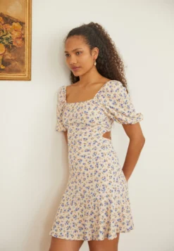 Even&Odd Robe De Jour - Beige/Blue/Multi-Coloured