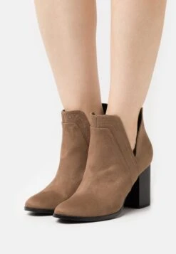 Bottines À Talons Hauts - Taupe