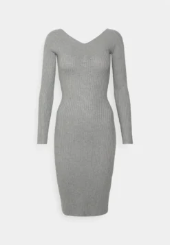 V Ausschnitt Ripp Mini Bodycon Strickkleid - Robe Fourreau - Mottled Grey -Magasin De Vêtements De Mode Even&Odd db4c85fd096941628ba25e753418a35f scaled