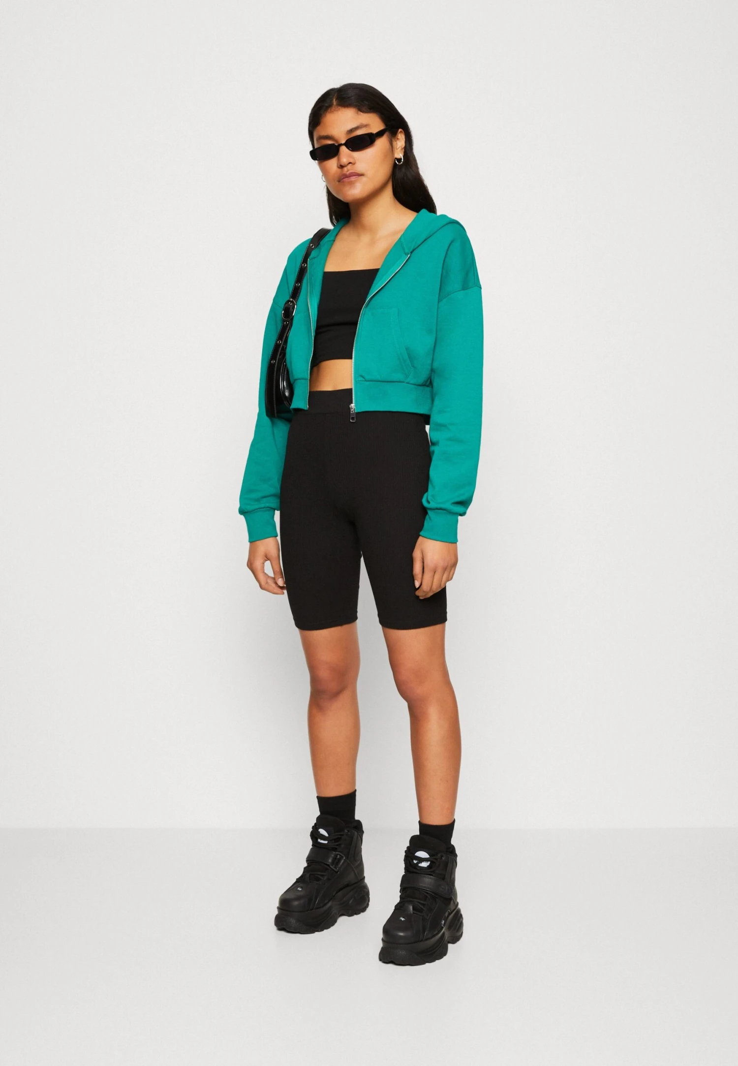 Even&Odd Sweat Zippé - Green 2 Even&Odd Sweat Zippé - Green – Image 2