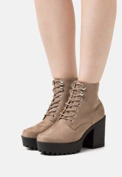 Bottines À Lacets - Taupe